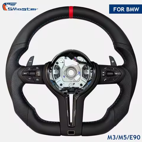 Flat Bottom Leather M Sports Steering Wheel for BMW F20 F01 F06 F10 F11 F12 F21 F22 F25 F26 F30 F31 
