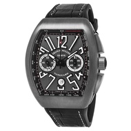 Vanguard Mens Automatic Date Chronograph Titanium Face Black Rubber Strap Watch V 45 CC DT TT BR.NR