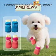 AMOR12WV 4Pcs/Set Dog Shoes, Adjustable Waterproof Puppy Mesh Shoes, Portable Breathable Non-slip An