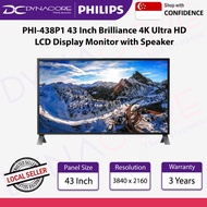 Philips PHI-438P1 43 Inch Brilliance 4K Ultra HD LCD Display 60Hz 5ms Monitor with Speaker