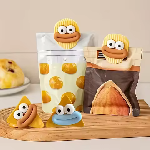 Funny Big Mouth Ugly Cartoon Potato Chip Sealing Clip Set, Snack Bag Sealer, Kitchen Storage & Stati