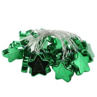 （1.5公尺10燈【2A常亮電池款】）金色星星-LED電鍍五角星星雪花燈串聖誕天羅球氛圍裝飾閃光燈彩燈