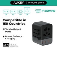 Aukey Travel Mate 35W 65W 100W Universal Adapter with USB Ports Travel Charger (2024 Version)