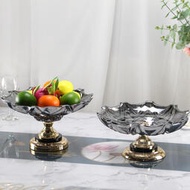 簡約玻璃果盤時尚大容量方便實用水果盤板間客廳茶几餐桌盤子