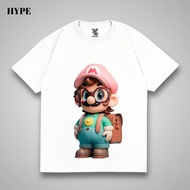 Kaos Mario Bros 3D Go To Work Tshirt Distro Premium Baju Atasan Unisex 100% Cotton Combed 24s