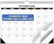Wall Calendar 2025-2026, October 2025 to April 2027, 19 Months Calendar 14.7 * 11 Inch, Wall Calenda