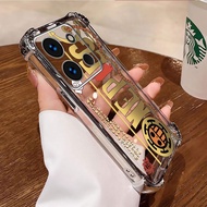 Casing For Redmi Note 13 Pro 4G 5G Luxury Soft Air Bag ShockProof INS Anime One Piece Golden LOGO Ph