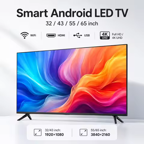 Smart LED TV Android WiFi Television 32 43 55 65 Inch Full HD 4K UHD LCD TV Home Hotel Entertainment