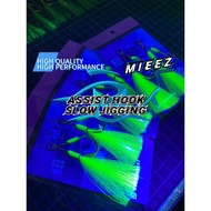 Assist Hook Slow Jigging LUMINOUS by M I E E Z  (SAIZ 1/0 , 2/0 & 3/0 )