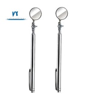 Circular Telescoping Pocket Inspection Mirror, 30mm Diameter, 4-1/2 Inch to 18 Inch Extended Handle 