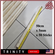 50cm X 5mm X 50 Sticks Extra Super Long Bamboo Stick Skewer BBQ Bouquet Snack Flower Lidi Kayu Panja