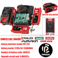 PINSEN MT-21V DY-21V 5/10/15เซลล์ ความจุแบตเตอรี่ลิเธียมสำหรับ CANLIDI Tanzu JIAPU 21700 Lithium-ion