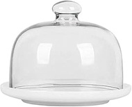 Home Dessert Table, 6-10 Inch Clear Glass Dome Salad Pizza Ceramic Tray Bar Restaurant Round Cake Bo