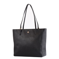 TORY BURCH EMERSON Scratch-Resistant Cross Pattern Tote Bag-Black