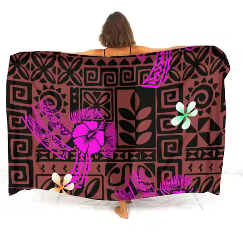 Beach Pareo For Women Polynesian Custom Ethnic Print Vintage Sarong Clothing Swimsuit Sarongs Beach 