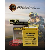 Motobatt MB12U QuadFlex Motorcycle Battery 12V 15Ah 160CCA AGM Maintenance Free Replace YB12AA YB12A