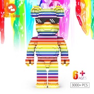 Đồ chơi lắp ráp lego Gấu Bearbrick 7 Màu Sắc Cầu Vồng lớn 70 -73 cm mô hình Ironbrick Iron man Kaws 