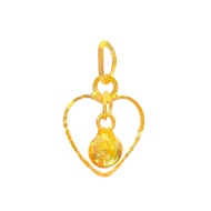 916 Gold Heart & Bell Pendant | Emas 916 Loket Hati Loceng | Gold Charm
