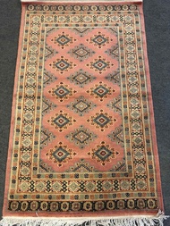 Oriental carpet wool and silk in lay size 4x2.5 ft 120x 75 cm from Pakistan hand made