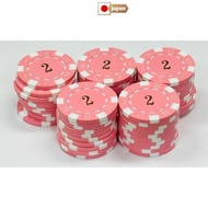 Casino chips with numbers (sold in sets of 50) Poker chips Mahjong (pink, $2)