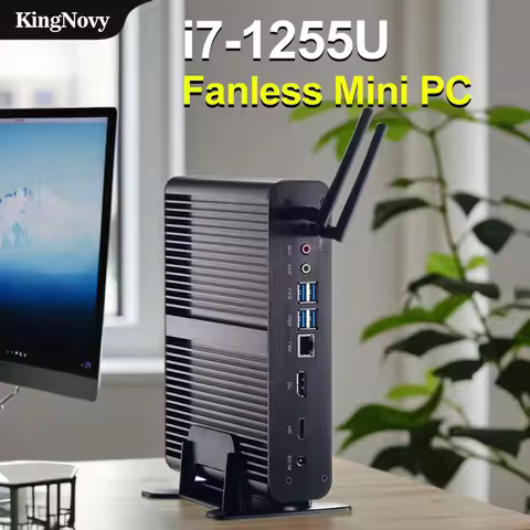 Fanless Mini PC Intel Core i7-1255U/1165G7/10710U, 12th Gen NUC Micro Computer, 4K HTPC Gaming Deskt