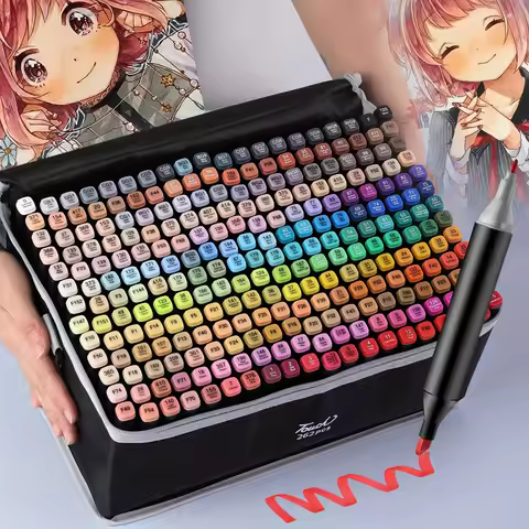 24-262 Colors Alcohol Drawing Markers Dual Tip Permanent Art Sketch Markers for Illustration School 