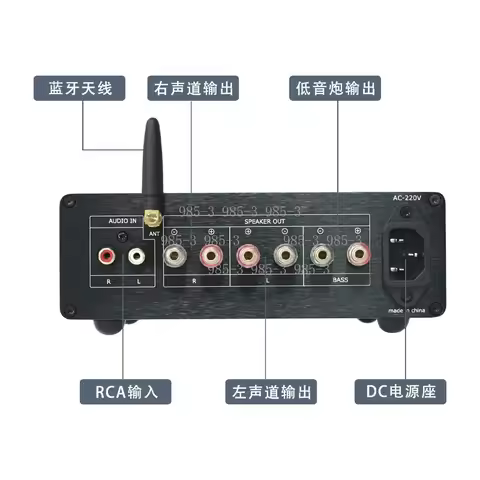 D6S TPA3255 Dual Core 2.1 Digital HiFi Amp, Bluetooth 5.4 High Power Amplifier