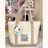 [Handsome Handsome Home] Cinnamon Dog Handbag Canvas Bag Japanese Casual One-Shoulder Portable Tote 