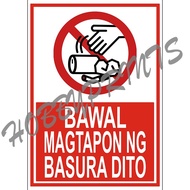 § ◵ ♞Bawal Magtapon Signage Laminated Sign