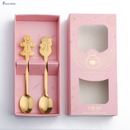 Frances 2/4 PCS Christmas Coffee Espresso Spoons Gingerbread/Snowman/Sock/Star Patterns Flatware Set Gift for Girls or Ladies