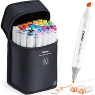 Ohuhu Series Markers, Double Tipped Alcohol Markers, Chisel & Fine Alcohol-based Art Marker Set Mark