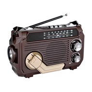 【Qiug Mall】-Radio Hand Crank Power Generation Solar Charging Plastic Three-Band Bluetooth Card MP3 M