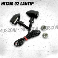 SEPASANG LED SEN MINI RITING BULAT LANCIP OVAL PALU BESI SET + 2 BIJI MUR UNIVERSAL CUSTOM SEMUA MO