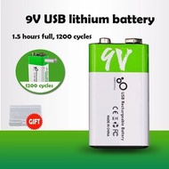 鋰離子9V 6F22可充電電池9伏USB充電電池