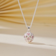 Fashionable and Sweet 999 Silver Hydrangea Necklace