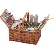 Insulation Camping 4 Baskets Picnic Basket Red Wine Storage Basket Food Outdoor Basket Double Lid Ba