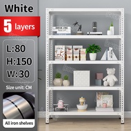 Multi-Purpose 3/4/5/6 Layer Steel Rack Metal Shelf Book Shelves Kitchen Storage Rack All Metal Powde