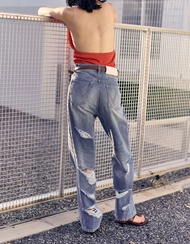 Wara Curved RIPPED wide jeans - 6 Colors