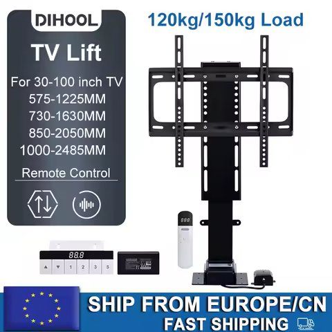 Large Electric TV Lift Motorized for MAX 100 Inch TV Cabinet with 1500mm Stroke 100kg Load Capacity 
