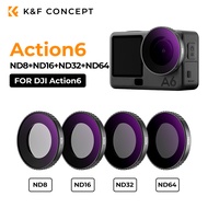 K&F CONCEPT Action Camera Filter Set (ND8 + ND16 + ND32 + ND64) for DJI  ACTION6 Waterproof and Scra