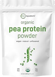Organic Pea Protein Powder, 1KG (2.2 Pounds), Pea Protein Organic from Plants, Easy to Digest, Rich 