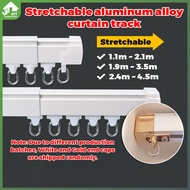 Adjustable Curtain Track Aluminum Alloy Slide Rail Thickening Curtain Track Curtain Accessories Curtain Rod Retractable  Curtain track rail Curtain for bedroom