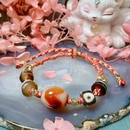 紅虎牙達洛天珠酥油供斷珠編織手繩