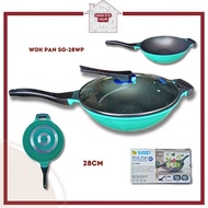 SUGGO WOK PAN 28CM 30CM 32CM Non-Stick PAN/ Quality Glass Lid PAN/