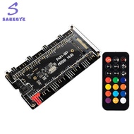 PWM& ARGB LED Controller Hub 8 Ports 12V 4 Pin Fan/5V 3 Pin AURA Wireless IR Remote Adapter 2-In-