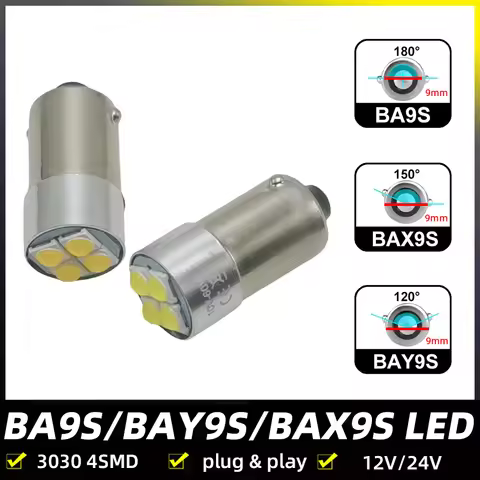 2pcs BA9S LED T4W BAX9S H21W BAY9S Truck Car Interior Light 12V 24V T2W T3W H5W H6W Auto Parking DRL