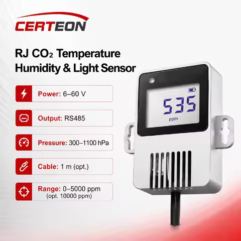 CO2 Detector NDIR Sensor CO2 Gas Detector NDIR Sensor RS485 Air Quality Monitor RJ CO2 Sensor Temper