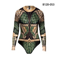 Wonder Woman คอสเพลย์ ชุดว่ายน้ำ Superman Aquaman Hero เครื่องแต่งกาย ผู้หญิง แขนยาว One Piece รัดรู