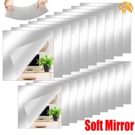 30/40CM Square Rounded Corner Soft Mirror Sticker / Household DIY Acrylic Non-Glass Mirror Tile Decor