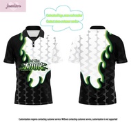 Fire Street Jersey Green Jersey Retro Collar Shirt Sublimation Jersey Custom Name Retro Viral